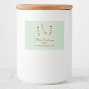 赤、緑、白キャンディーキャンセクリスマス フードラベル