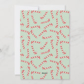 赤、緑、白キャンディーケーンのクリスマスパターン シーズンカード (裏面)