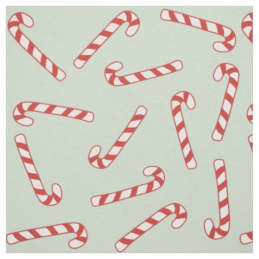 赤、緑、白キャンディーケーンのクリスマスパターン ファブリック (見本)