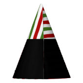 赤・緑・白「ストライプの聖降誕祭お目出度え！」 パーティーハット (裏面)