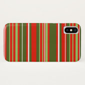 赤、緑、白iPhoneストライプの/iPadケース Case-Mate iPhoneケース (裏面(横))