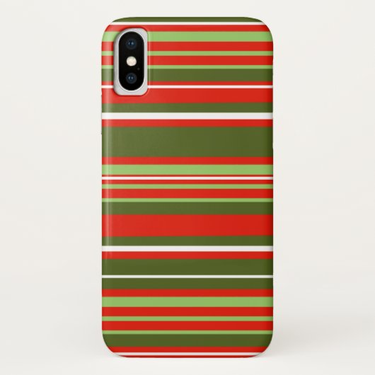 赤、緑、白iPhoneストライプの/iPadケース Case-Mate iPhoneケース (裏面)