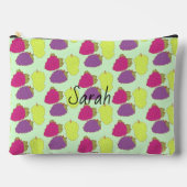 赤、緑、紫のブドウ アクセサリーポーチ (正面)