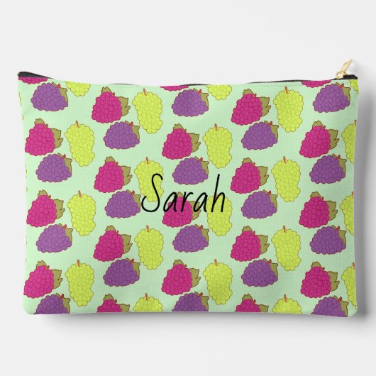 赤、緑、紫のブドウ アクセサリーポーチ (裏面)