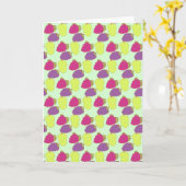 赤、緑、紫のブドウ カード (黄色い花)