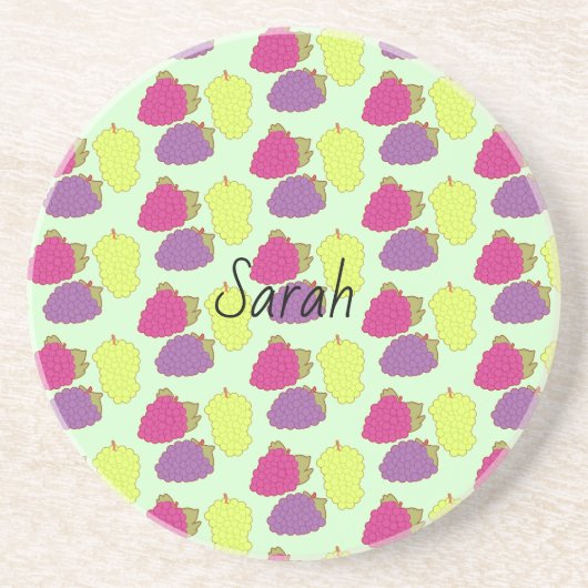 赤、緑、紫のブドウ コースター (正面)