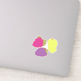 赤、緑、紫のブドウ シール