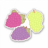 赤、緑、紫のブドウ シール (正面)
