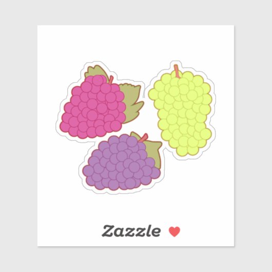 赤、緑、紫のブドウ シール (シート)