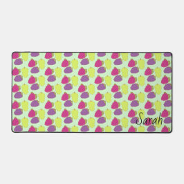 赤、緑、紫のブドウ デスクマット