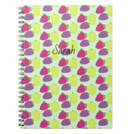 赤、緑、紫のブドウ ノートブック