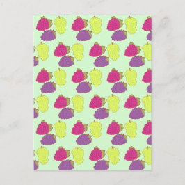 赤、緑、紫のブドウ ポストカード