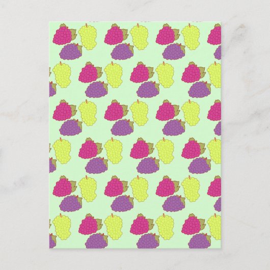 赤、緑、紫のブドウ ポストカード (正面)