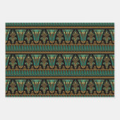 赤、緑、紫、金ゴールドアールデコ ラッピングペーパーシート (正面)