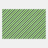 赤、緑、金ゴールドのクリスマスストライプの ラッピングペーパーシート (正面3)