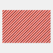 赤、緑、金ゴールドのクリスマスストライプの ラッピングペーパーシート (正面2)