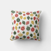 赤、緑、金ゴールドのクリスマス装飾模様 クッション (正面)