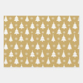 赤、緑、金ゴールド冬クリスマスツリーパターン ラッピングペーパーシート (正面2)