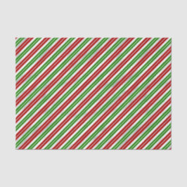 赤、緑、銀のクリスマスストライプの 薄葉紙