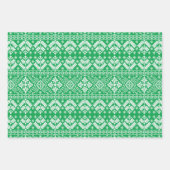 赤・緑・青のウィンターフェア島のクリスマス ラッピングペーパーシート (正面2)