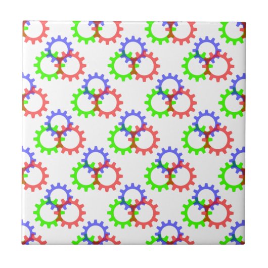 赤、緑、青のギア タイル (正面)