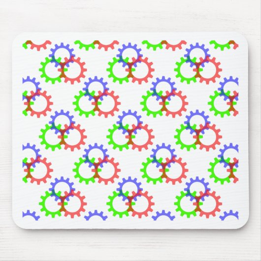 赤、緑、青のギア マウスパッド (正面)