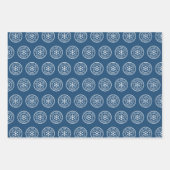 赤、緑、青のクリスマスまで開かない ラッピングペーパーシート (正面3)