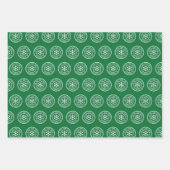 赤、緑、青のクリスマスまで開かない ラッピングペーパーシート (正面2)