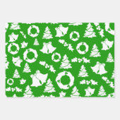 赤、緑、青のクリスマスパターン ラッピングペーパーシート (正面2)