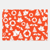 赤、緑、青のクリスマスパターン ラッピングペーパーシート (正面)