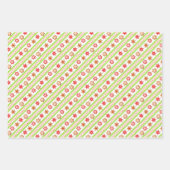 赤、緑、青のホリデージンジャーブレッドCookie ラッピングペーパーシート (正面3)