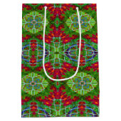 赤、緑、青の幾何学的 ミディアムペーパーバッグ (裏面)