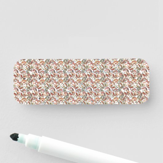 赤、緑、青の模様の黒い背景 名札 (インサイチュ)