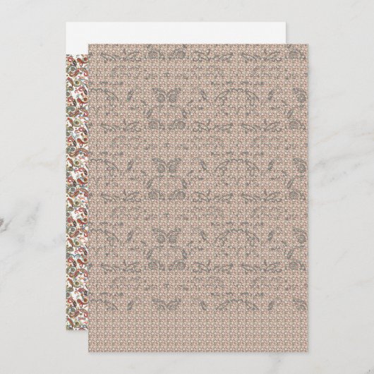 赤、緑、青の模様の黒い背景 招待状 (正面/裏面)