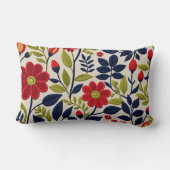 赤、緑、青、白のフローラ ランバークッション (裏面)