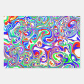 赤、緑、青、白の抽象芸術縦横の誕生日 ラッピングペーパーシート (正面3)