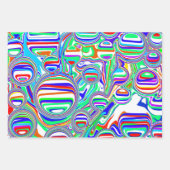 赤、緑、青、白の抽象芸術縦横の誕生日 ラッピングペーパーシート (正面2)