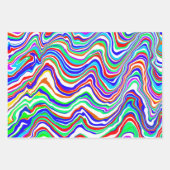 赤、緑、青、白の抽象芸術縦横の誕生日 ラッピングペーパーシート (正面)