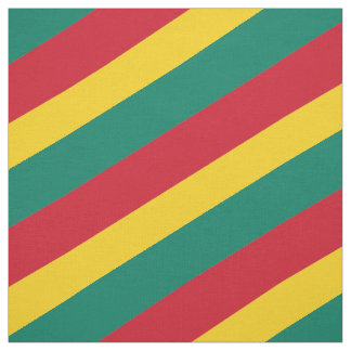 赤、緑、黄のパタストライプのーン ファブリック