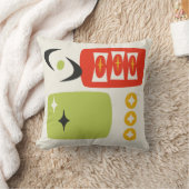 赤、緑、黄色のアトミック時代MCMパターン クッション (ブランケット)