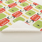 赤、緑、黄色のアトミック時代MCMパターン シェルパブランケット (3/4)