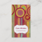 赤、緑、黄色のパーソナライズな抽象芸術 名刺 (正面)