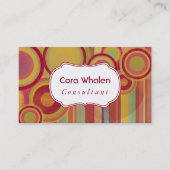赤、緑、黄色のパーソナライズな抽象芸術 名刺 (正面)