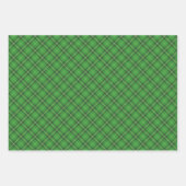 赤、緑、黄色の格子模様のラッピング紙セット3 ラッピングペーパーシート (正面3)