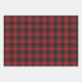 赤、緑、黄色の格子模様のラッピング紙セット3 ラッピングペーパーシート (正面)