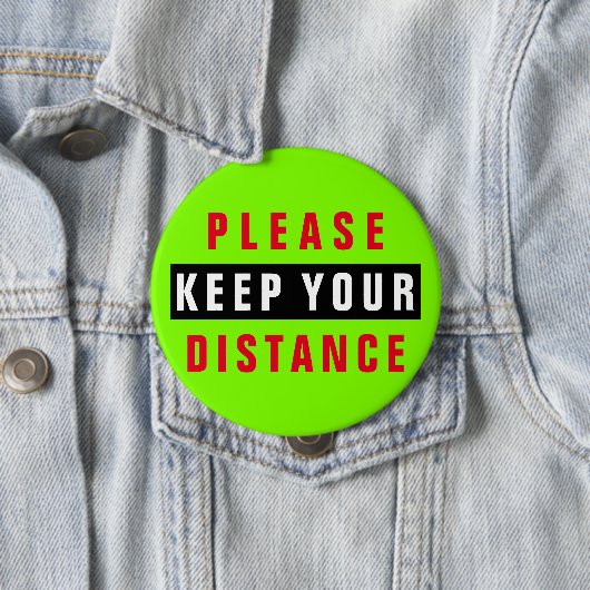 赤・緑・黒の距離を保お願い 缶バッジ (インサイチュ)