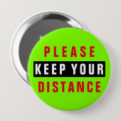 赤・緑・黒の距離を保お願い 缶バッジ (正面&裏面)