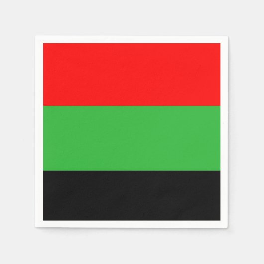 赤、緑、黒アフリカのナプキン スタンダードカクテルナプキン (正面)
