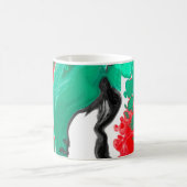 赤、緑、黒、白の大理石の流体アート コーヒーマグカップ (中央)