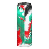 赤、緑、黒、白の大理石の流体アート タンブラー (裏面)